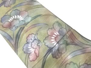 唐花模様織出し袋帯